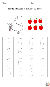 Tracing Number 6 without Using Arrow Worksheet