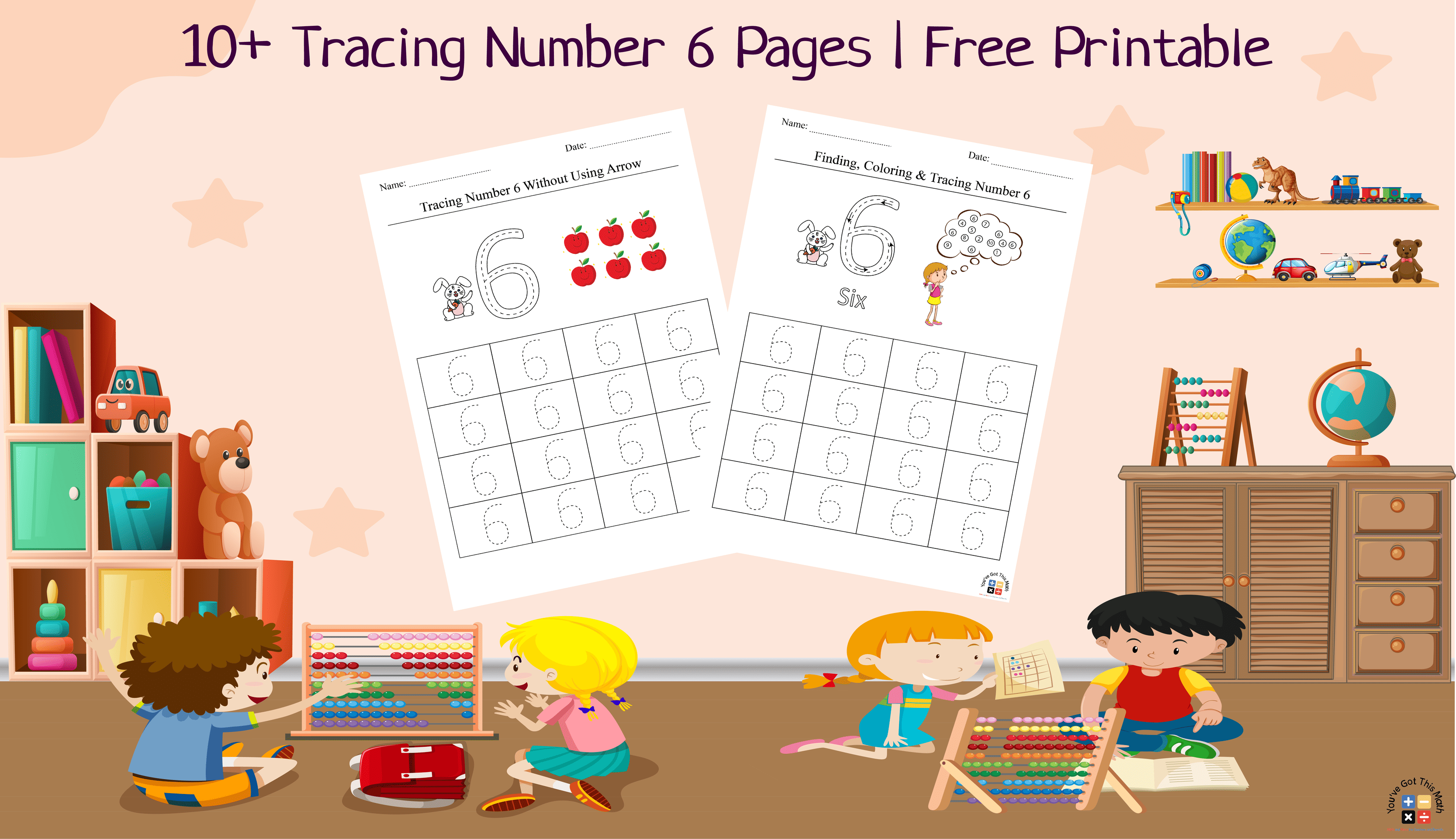 10+ Tracing Number 6 Pages | Free Printable