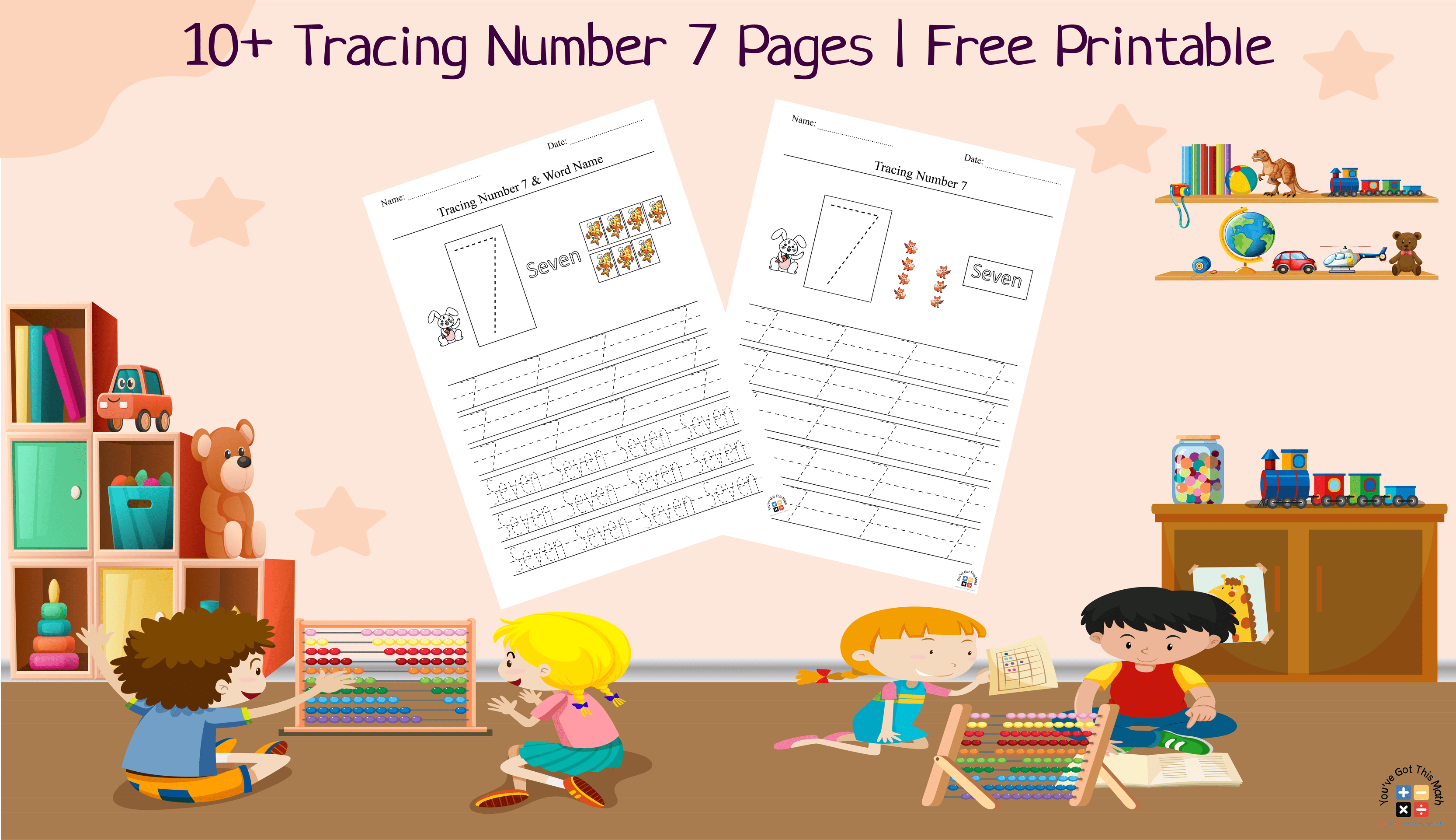 10+ Tracing Number 7 Pages | Free Printable