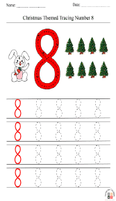 Christmas-Themed Tracing Number 8 Worksheet