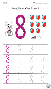 Count, Trace, and Color Number 8 Worksheet