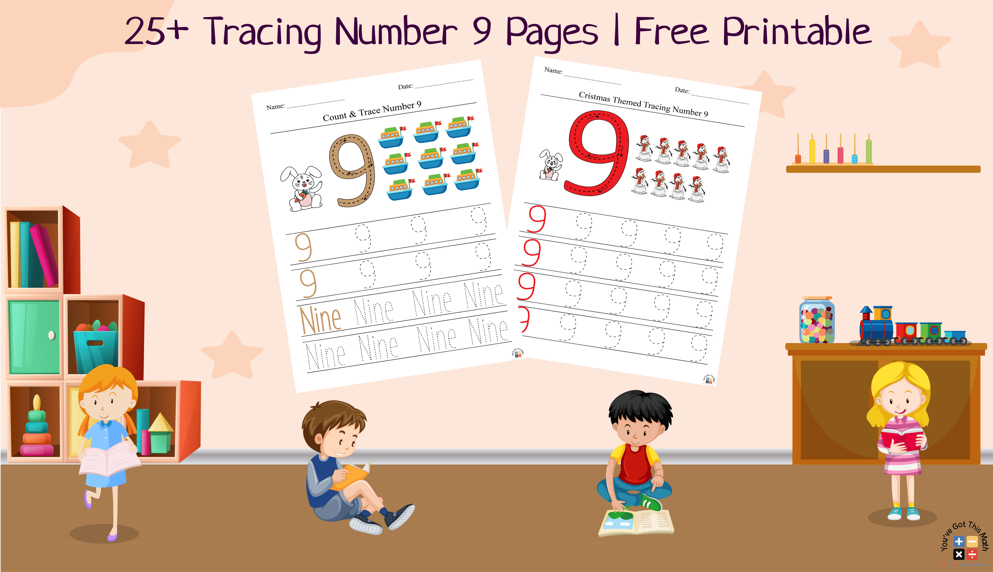 25+ Tracing Number 9 Pages | Free Printable