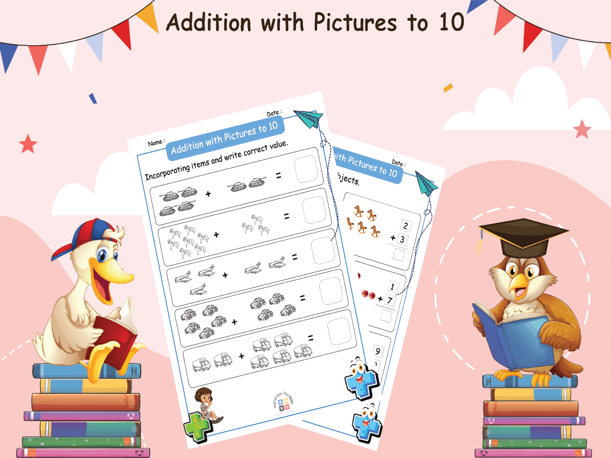 15+ Addition with Pictures to 10 Worksheets | Free Printables