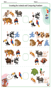 Counting the Animals and Comparing Numbers
