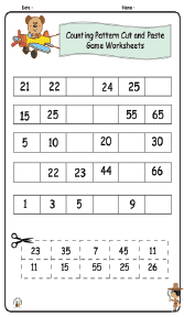 Counting Pattern Cut and Paste Game Worksheets