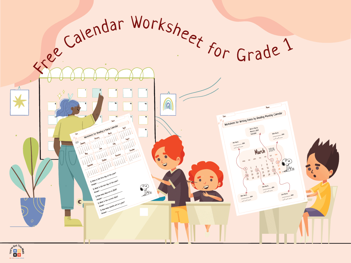20+ Calendar Worksheet Grade 1 | Free Printable