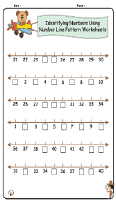Identifying Numbers Using Number Line Pattern Worksheets