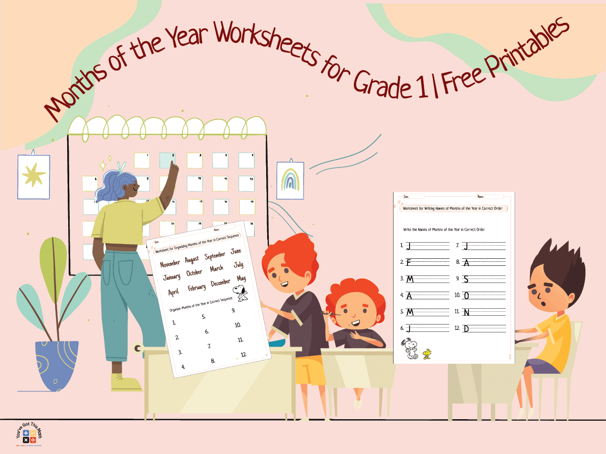 30+ Months of the Year Worksheets for Grade 1 | Free Printable