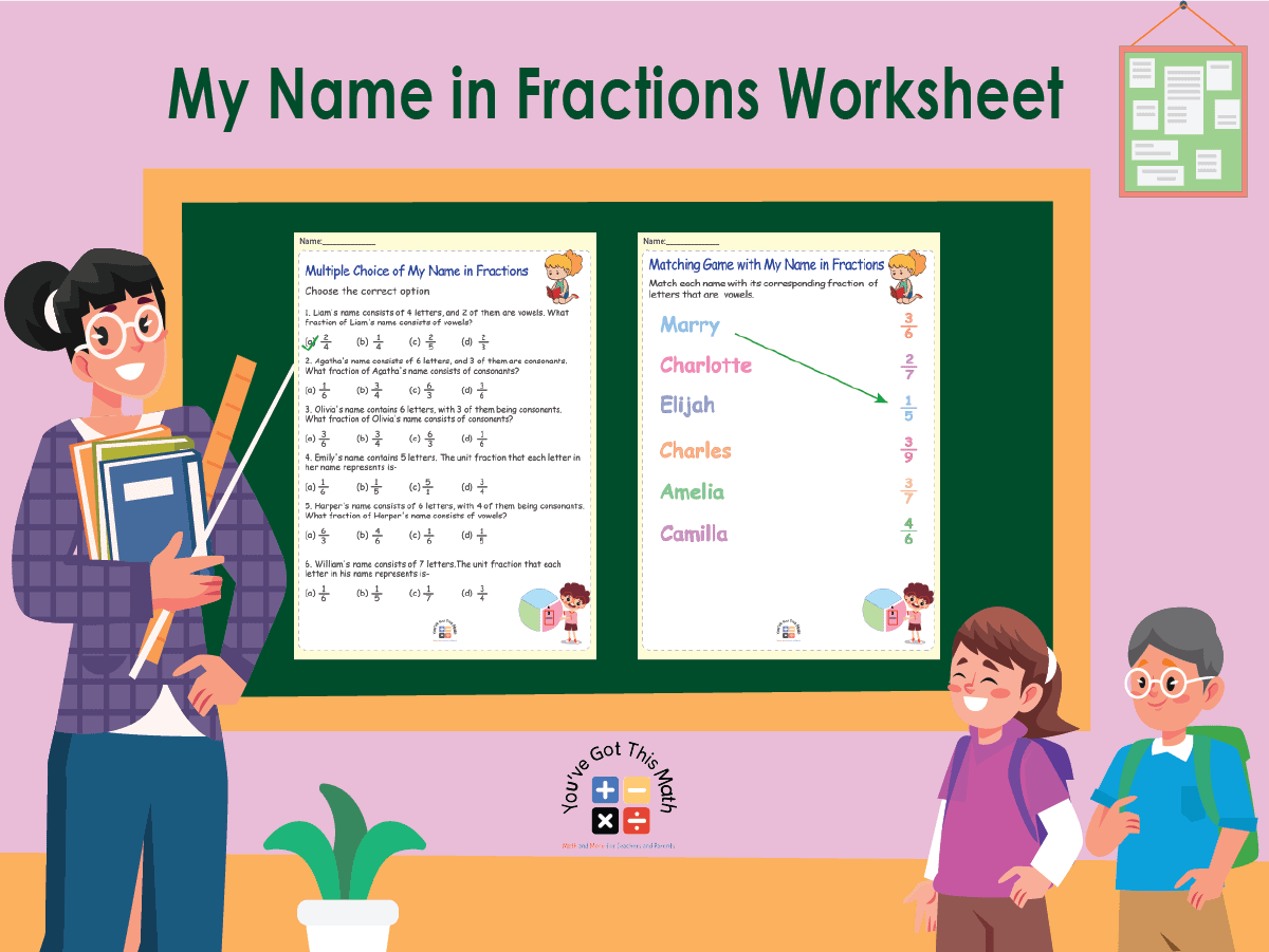 15 Free My Name in Fractions Worksheet Pages