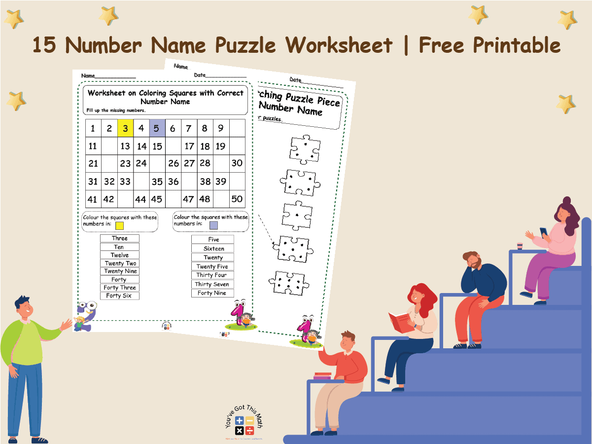 15 Number Name Puzzle Worksheet | Free Printable