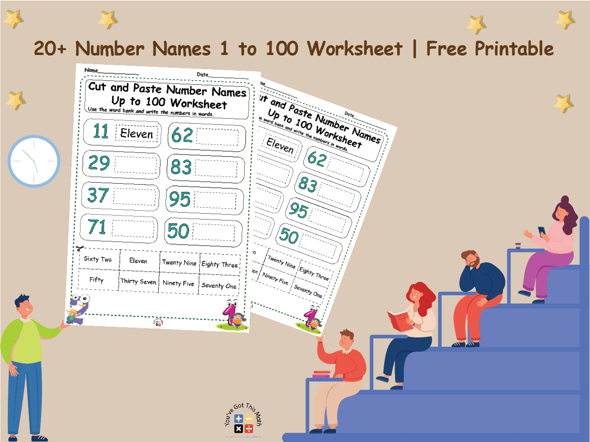 20+ Number Names 1 to 100 Worksheet | Free Printable