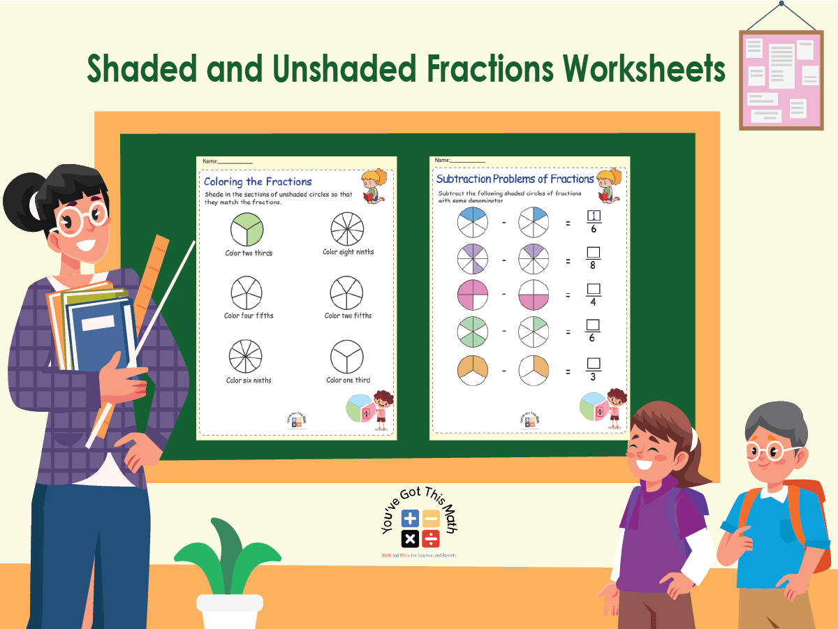 18 Interactive Shaded and Unshaded Fractions Worksheets