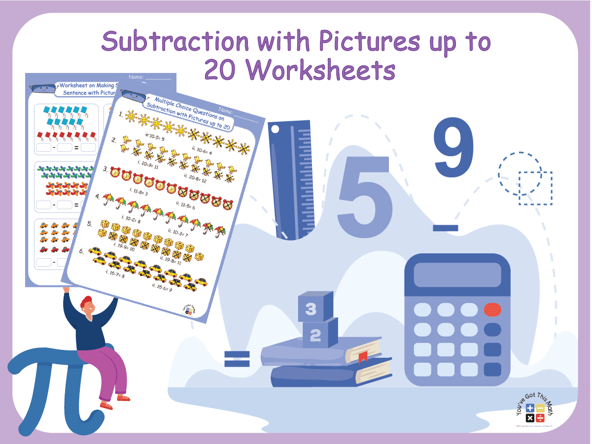 20+ Subtraction with Pictures up to 20 Worksheets | Free Printable