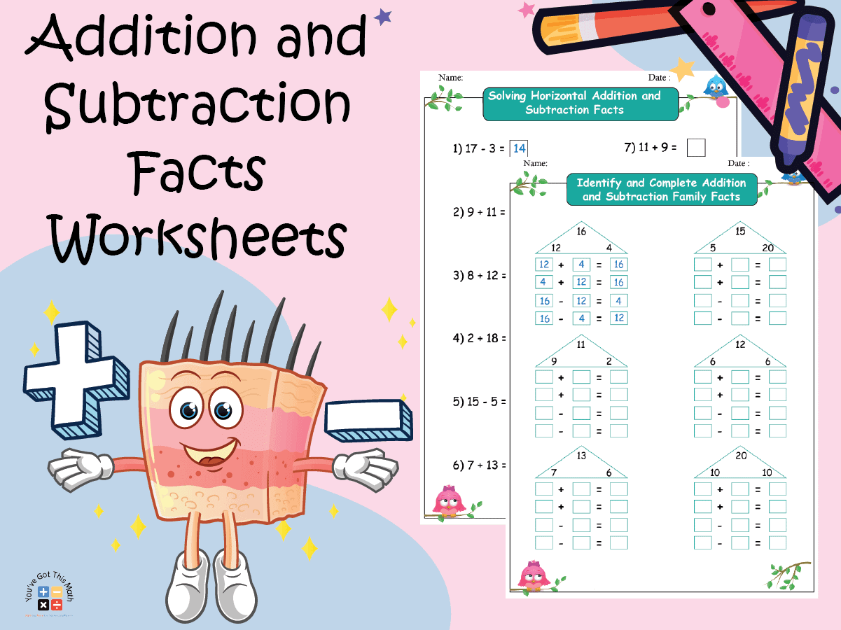 15+ Addition and Subtraction Facts Worksheets | Free Printable