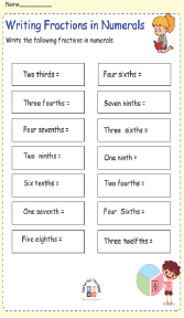 fraction words worksheet