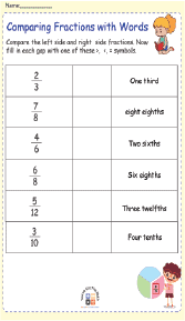 fraction words worksheet