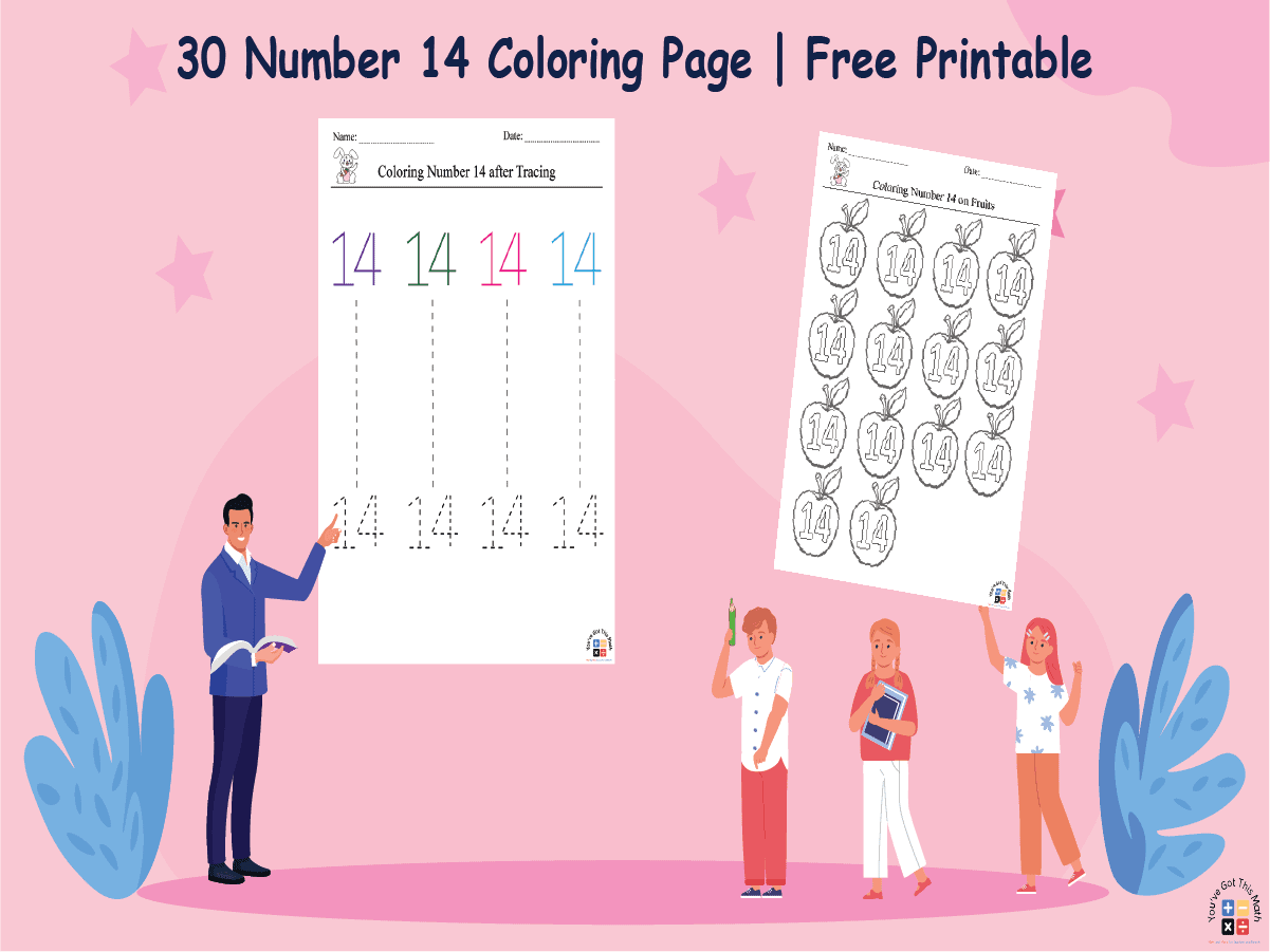 30 Number 14 Coloring Pages | Free Printable