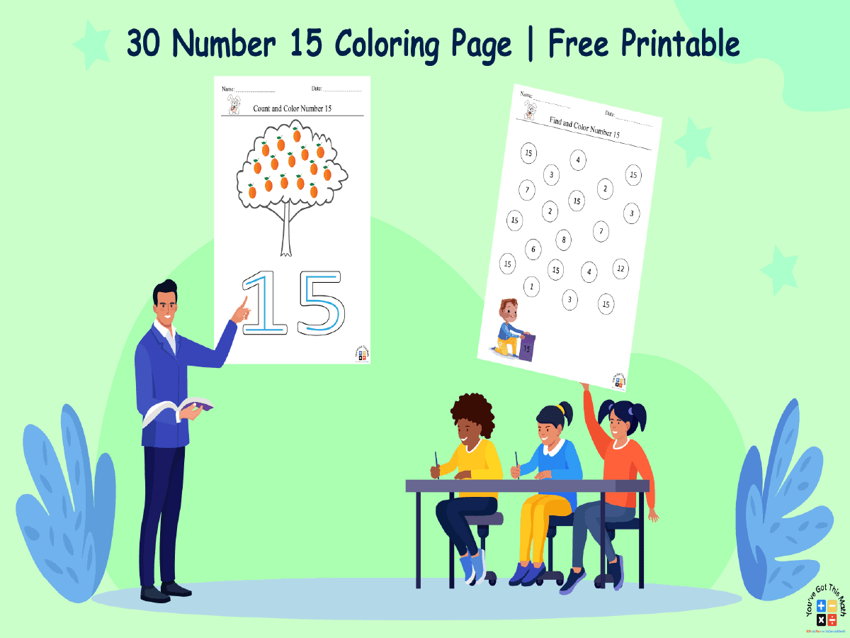 30 Number 15 Coloring Pages | Free Printable