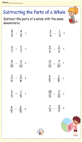 Parts of a whole worksheet