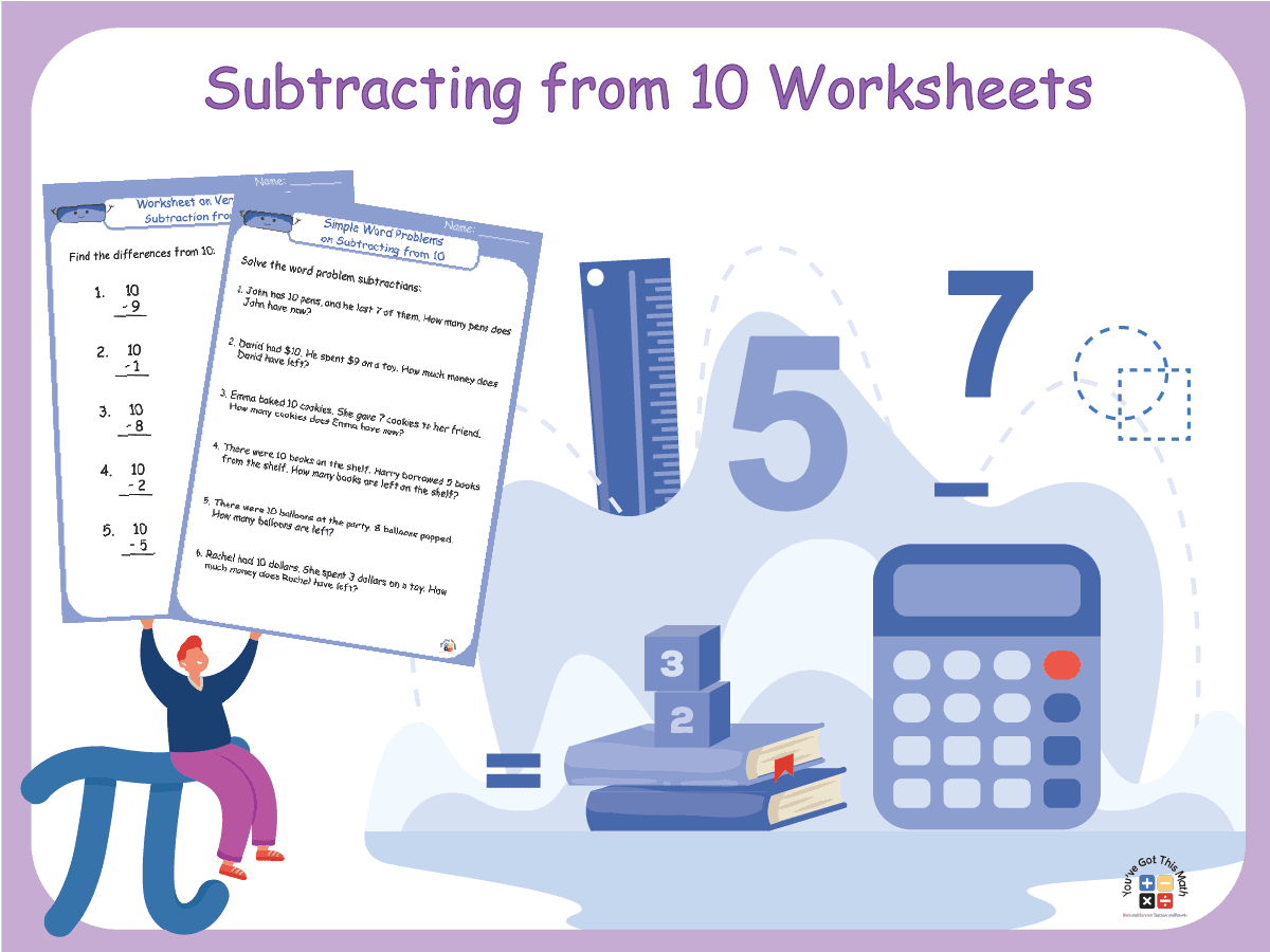 20+ Subtracting from 10 Worksheets | Free Printable
