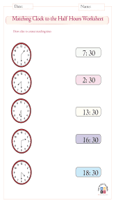 telling time to the half hour worksheets