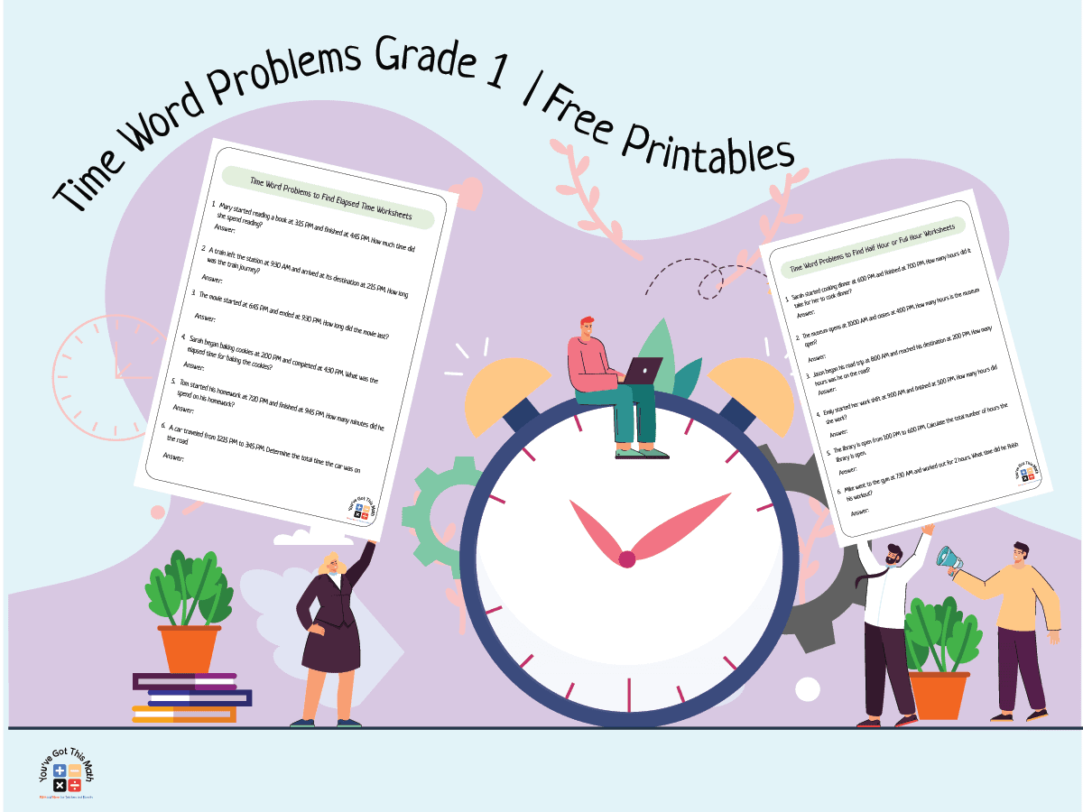 10+ Time Word Problems Grade 1 | Free Printable