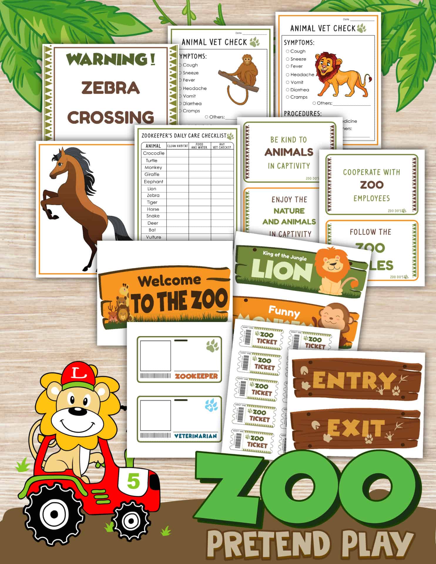 Zoo Dramatic Play Activities | Free Printable