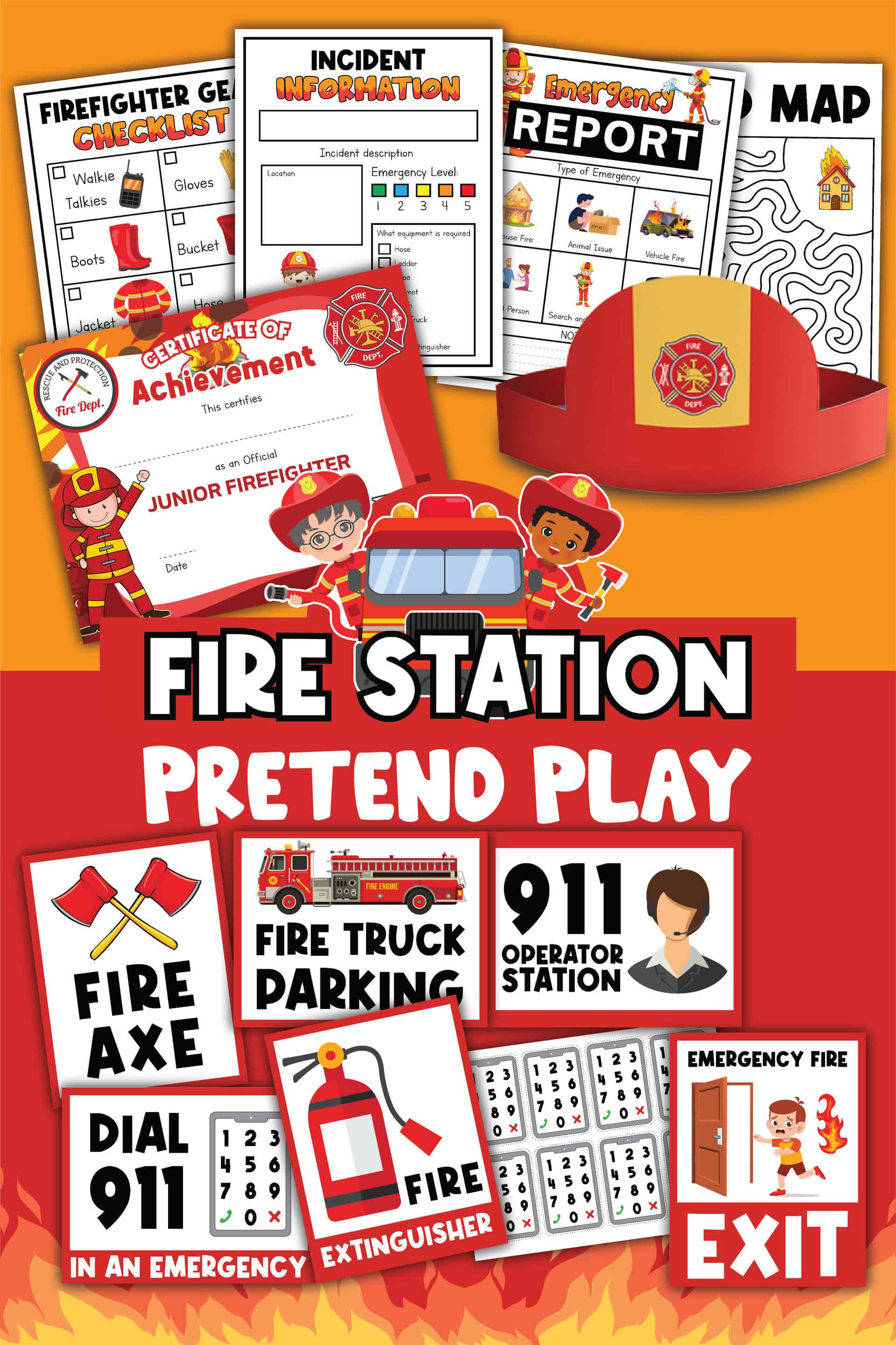 Firefighter Pretend Play Activities | Free Printable