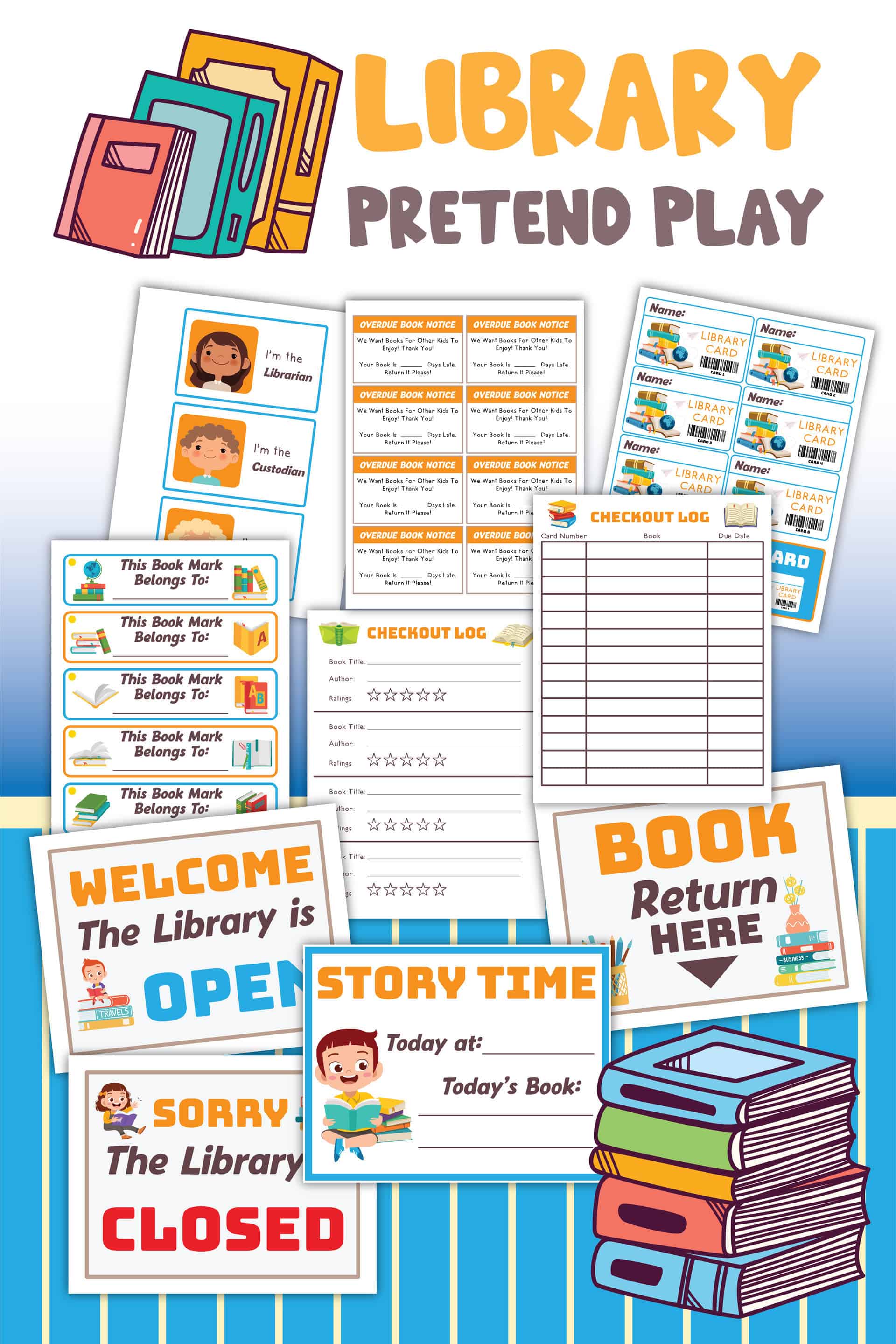 Library Pretend Play Activities | Free Printable