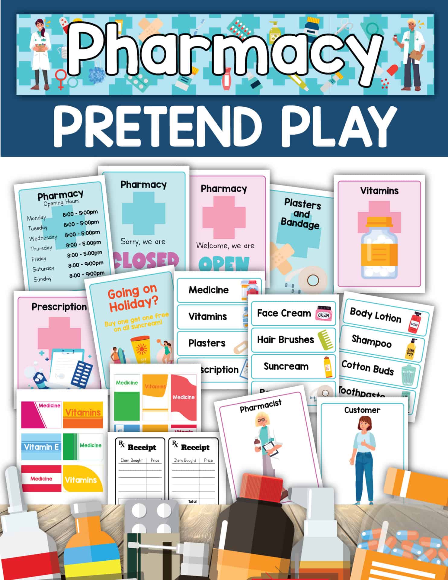 Pharmacy Pretend/Role Play Activities | Free Printable