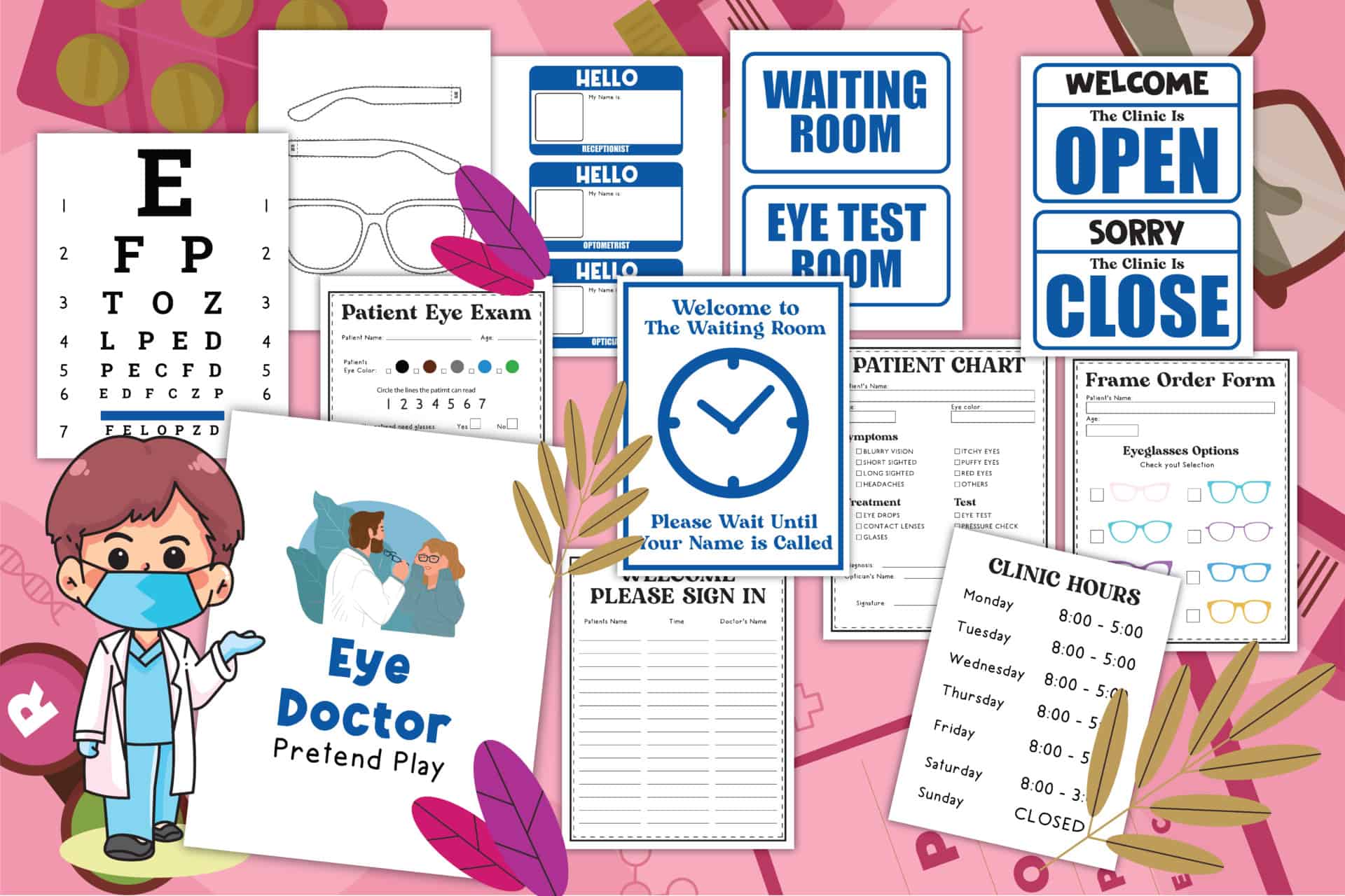 Eye Doctor Pretend Play Activities | Free Printable