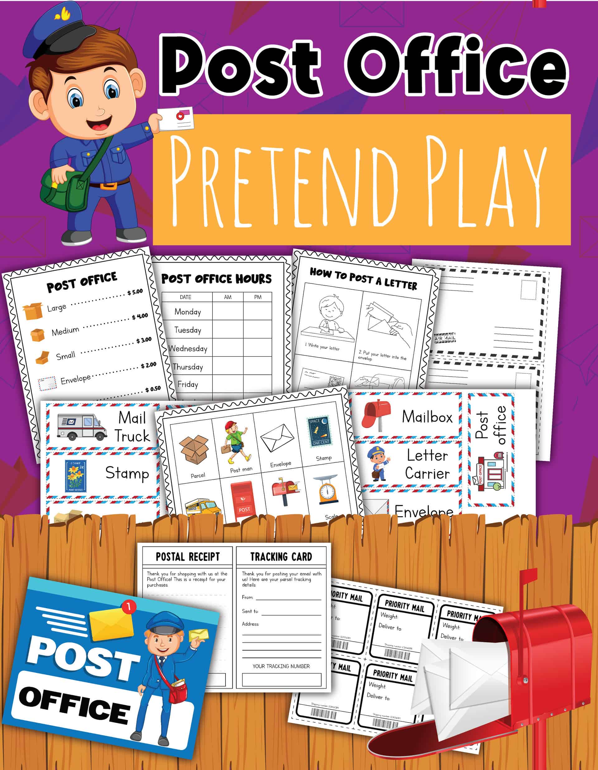 Post Office Pretend Play Activities | Free Printable