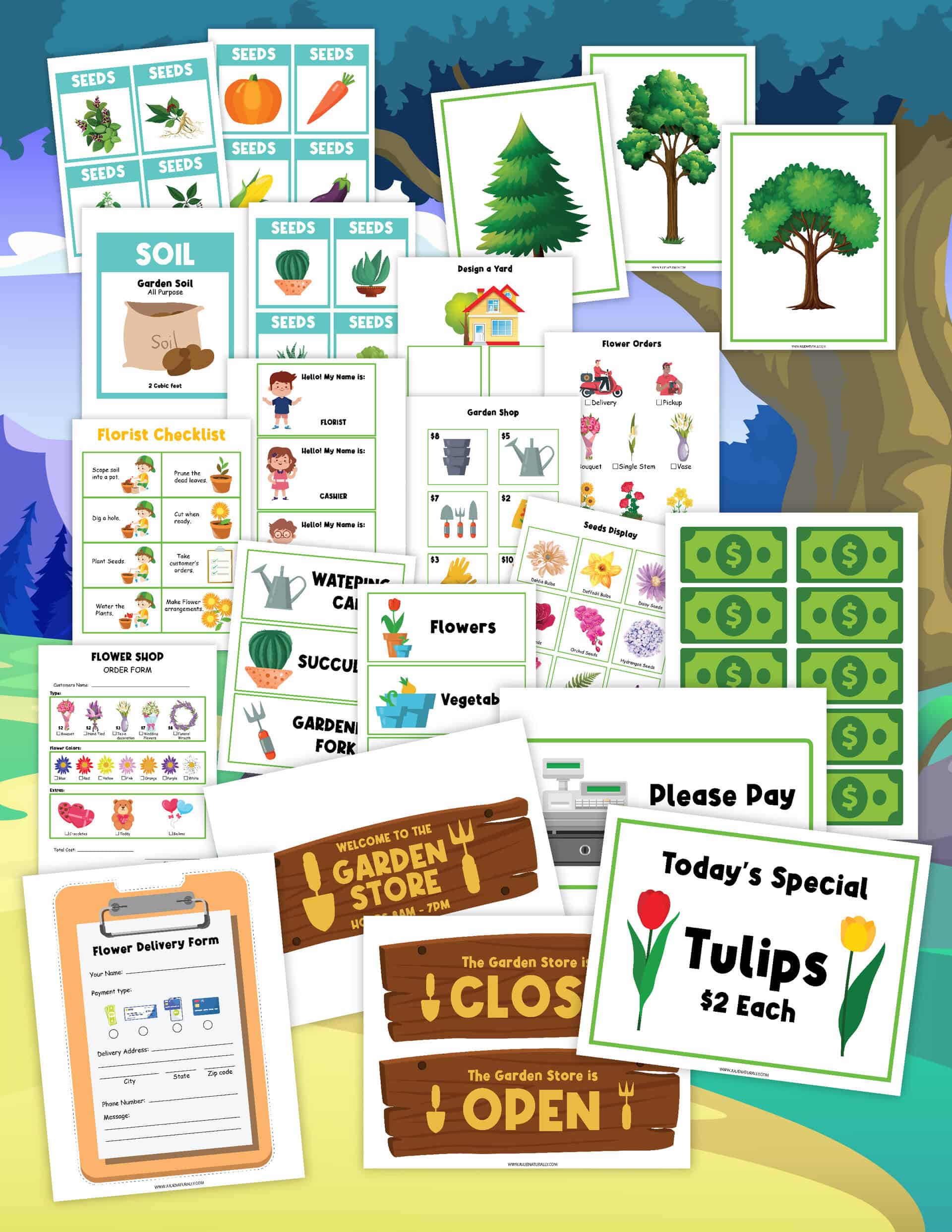 Garden Pretend Play Activities | Free Printable