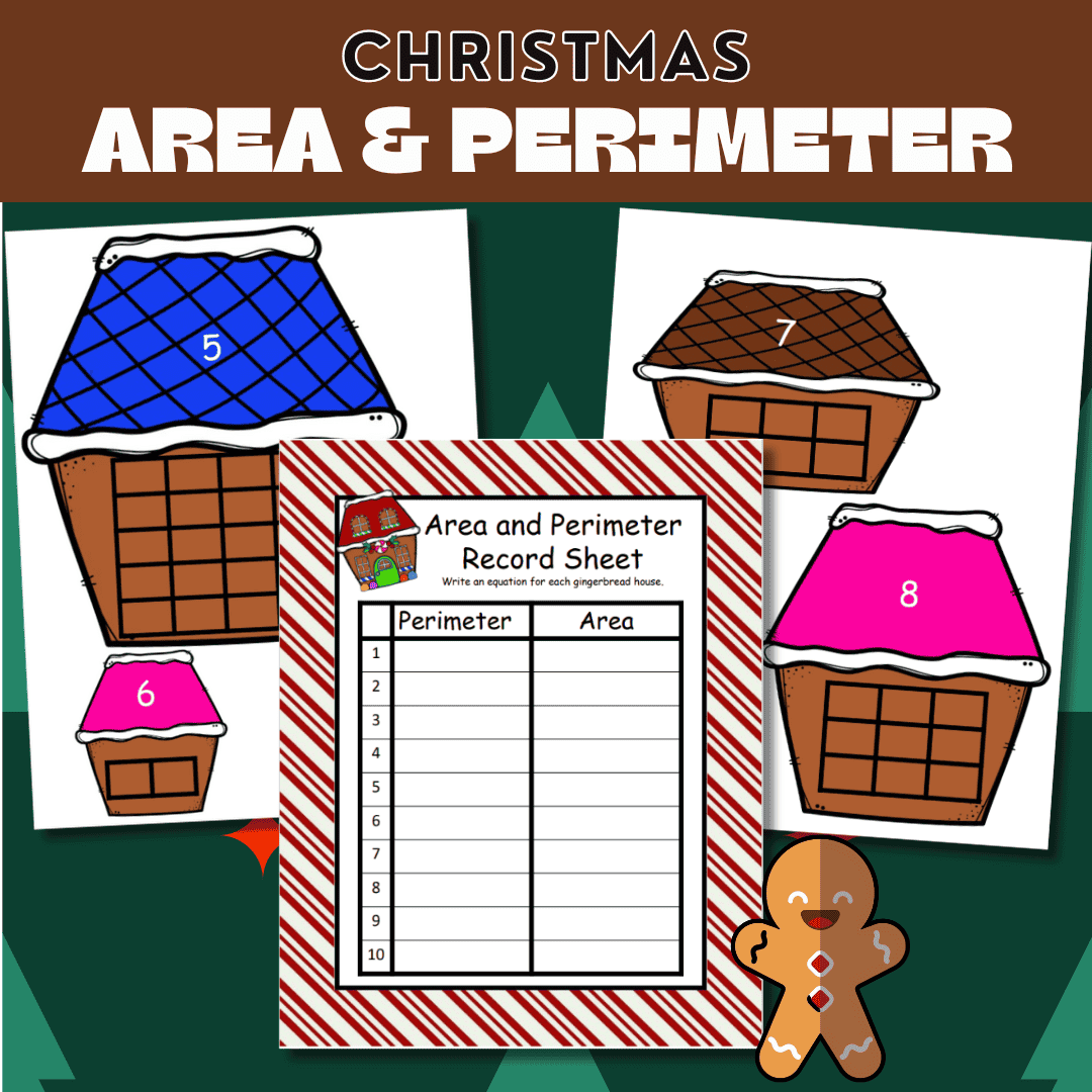 Christmas Area & Perimeter Gumdrop Activity | Free Printable