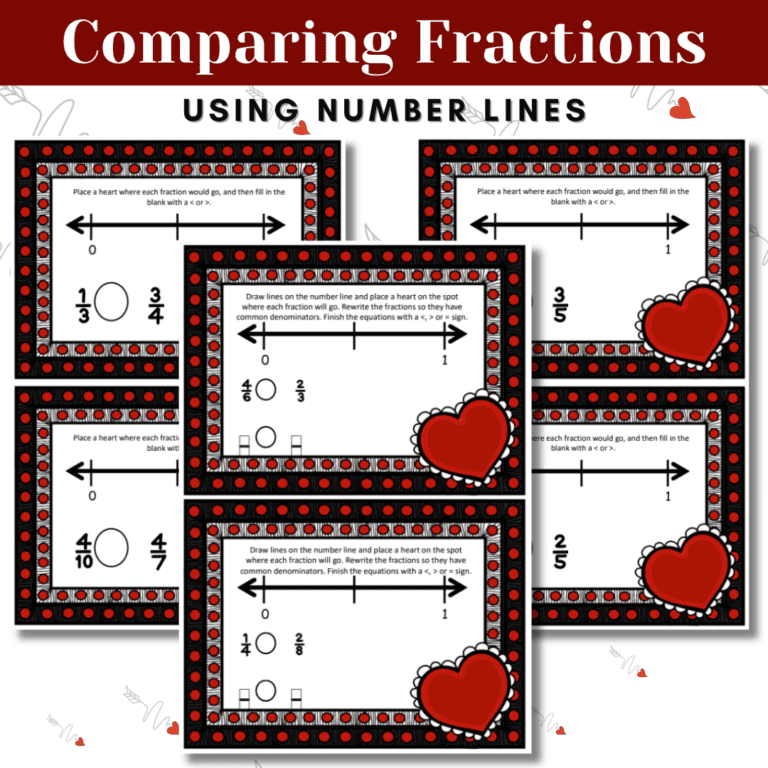 Comparing Fractions on Number Lines | Free Printable