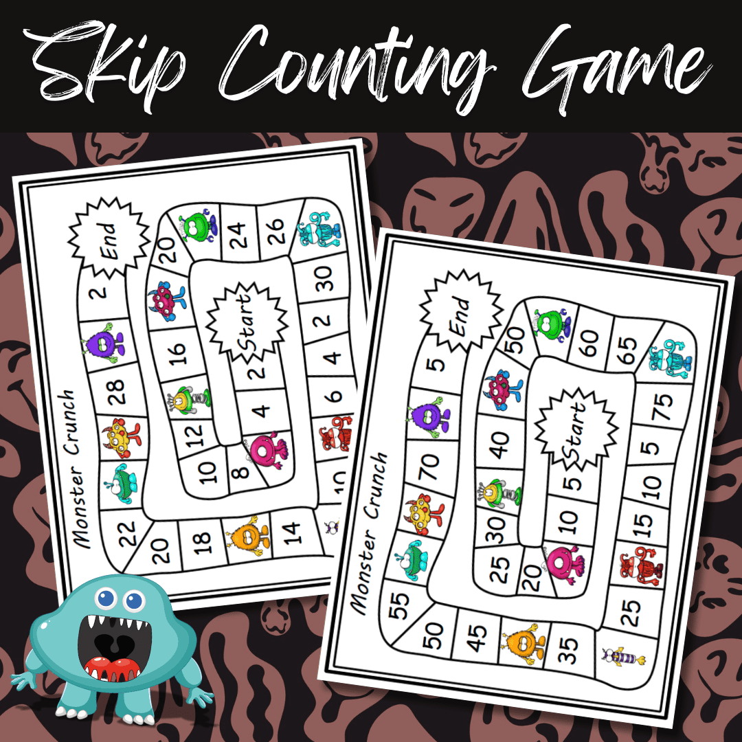 Skip Counting Monster Themed Game | Free Printable