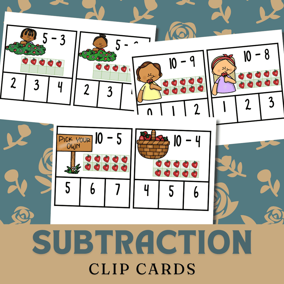 Subtraction Within 10 Clip Cards | Free Printable Worksheets