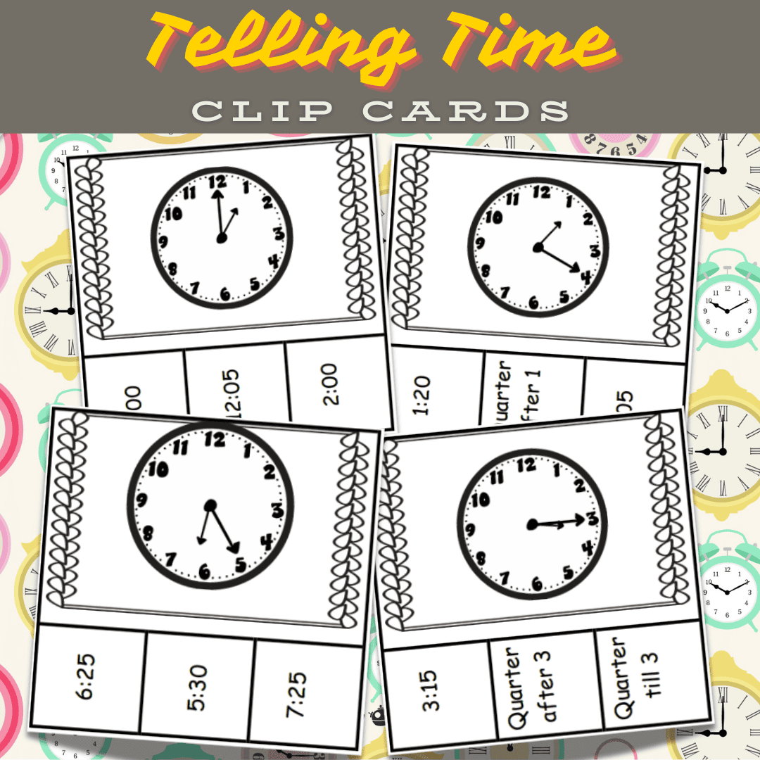 Telling Time Clip Cards | Free Printable