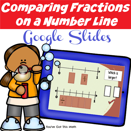 Comparing Fractions With Unlike Denominators Using Number Lines | Free Google Slide Template