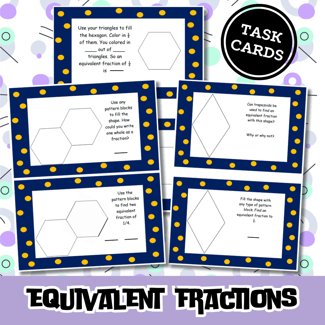 Equivalent Fraction Task Cards | Free Printable