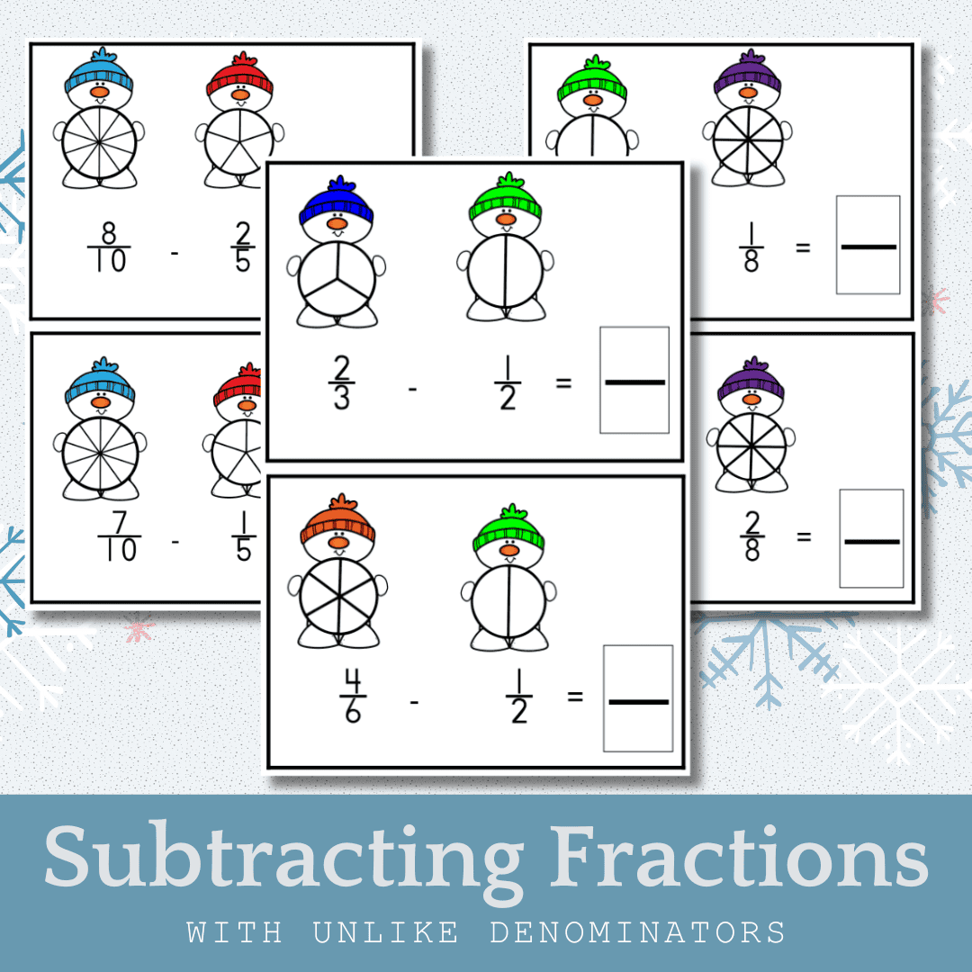 Subtracting Fractions With Unlike Denominator Worksheet | Free Printable